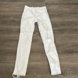 White High Rise Skinny Jeans